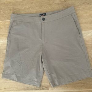 Faherty Tan Flat Front Shorts 33